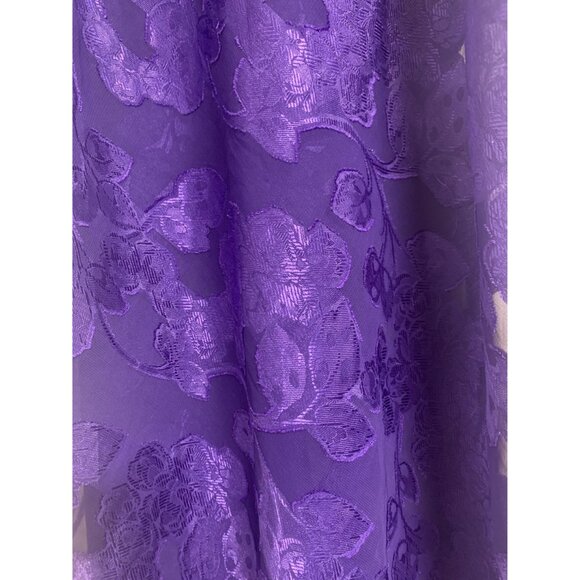 Morgan Taylor Purple Sheer Floral Slip Dress Size S Midi - Picture 4 of 6